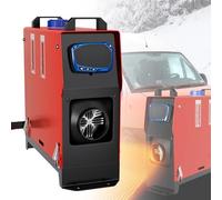 Froadp 8KW Diesel Chauffage de Stationnement Auxiliaire 12V Diesel Réchauffeur d'air Vertical avec LCD Télécommande & Interrupteur & 5L Réservoir pour Voiture Camping-car Camionnette (Rouge)