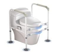 Froadp Aide au relèvement des toilettes pour personnes âgées et personnes handicapées - Hauteur et largeur réglables - Poignée antidérapante avec clip de fixation pivotant pour différentes toilettes