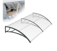 Froadp Auvent de porte - Protection solaire - 300 x 100 cm - Protection contre la pluie - Gris