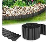 Froadp Bordure de pelouse galvanisée en forme de vague, délimitation de fleurs en métal, 18 cm de haut, flexible et facile à assembler, longueur adaptable, blocage des racines et bord de coupe pour