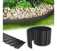 Froadp Bordure de pelouse galvanisée en forme de vague, délimitation de fleurs en métal, 18 cm de haut, flexible et facile à assembler, longueur adaptable, blocage des racines et bord de coupe pour