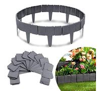 Froadp Bordures de Pelouse en Plastique 20m T-Forme Palissade Jardin Exterieur Décoratif Bordurette avec l'aspect du Pierre pour Vergers Parterres Chemins, 1 élément(LxH):25x23cm(80 Pièces)