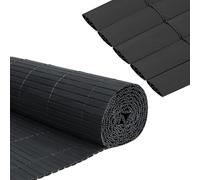 Froadp Brise-vue en PVC - 90 x 300 cm - Imitation bambou - Avec serre-câbles et lamelles renforcées en forme de W - Résistant aux intempéries - Pour balcon, extérieur - Clôture - Anthracite