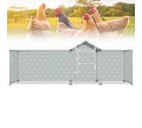 Froadp Cage à poulailler 4 x 1 x 1,5 m avec cadre en acier galvanisé et protection solaire - Toit poulailler - Enclos pour petits animaux - Enclos pour volailles et lapins