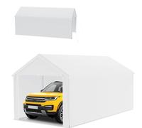 Froadp Carport Tente 3 x 6 m - Tente de rangement en osier et bâche de tente - abri stable avec bâche en polyéthylène - Résistant aux UV et imperméable - Idéale pour voiture, camion, jardin et atelier