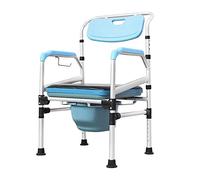 Froadp - Chaise percée - Chaise de toilette - Mobile - Cadre de toilettes sûr - Chaise de nuit - Réglable en hauteur - Avec dossier et chaise de toilette antidérapante