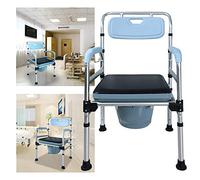 Froadp Chaise Percée de Toilette en Aluminium Réglable en Hauteur Antidérapante Ergonomique Chaise de Douche Portable avec Dossier d'accoudoir et Capacité de Charge du Jusqu'à 200KG(sans Roues)