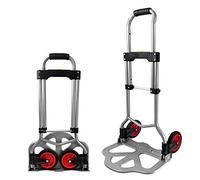 Froadp Chariot à Bagages Pliable en Acier avec Poignée et Roues Réglables en Hauteur Évolutif Jusqu'à 60 kg Fourgon de Charge pour Le Transport des Bagages Camping Pique-Nique Voyage Shopping