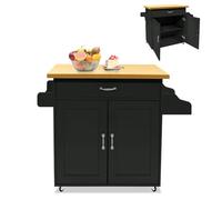 Froadp Chariot de cuisine avec roulettes - Îlot de cuisine autoportant avec tiroir, porte-serviettes et étagère à épices - Armoire de cuisine mobile - Chariot de cuisine multifonction - Chariot pour