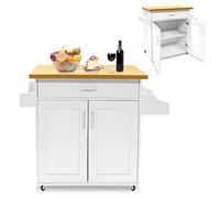 Froadp Chariot de Cuisine Chariot de Service Salle à Manger avec roulettes Îlot de Cuisine Pose Libre avec Tiroir Porte-Serviettes et Étagère à Épices Armoire de Cuisine Mobile pour Restaurant Cafés