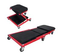 Froadp Chariot de Montage 2 en 1 pour Voiture, Chariots de Visite et tabourets à roulettes, Siège Pliable, Tabourets D'atelier avec 6 Roues Rotatives à 360 °, Charge Maximale 150 kg(92x44x12cm)