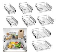 Froadp Cuisine Etagère Télescopique Paniers de Rangement sous Tablette avec Coulisses de Tiroir Coulisse de Placard Coulissante Organisateurs pour 50cm Armoires (Largeur Réelle 47cm, 2 pièces)