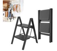 Froadp Échelle pliante à 2 marches, antidérapante, en fer, échelle multifonctionnelle, tabouret pour la maison, pour la cuisine et usage extérieur, capacité jusqu'à 250 kg