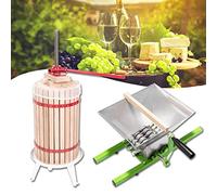 Froadp Ensemble Mobile de Pressoirs à Fruits 30L Presse-Fruits en Chêne + 7L Moulin à Fruits en Acier Inoxydable Presse Agrumes Manuels Set pour la Fabrication de Jus, Vins et Cidres