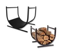 Froadp Étagère pour bois de cheminée en forme de U - En métal - Pour l'intérieur et l'extérieur - Pour bois de cheminée - Avec revêtement en poudre pour roulement à bois (44,5 x 37,5 x 40 cm)