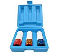 Froadp Jeux de douilles à Impact avec écrous 1/2" Revêtus Jantes en Aluminium Clé à Chocs 17/19/21mm pour Changer les Pneus Boulons de Roue(Colorés, 3 pièces)