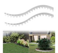 Froadp Lot de 10 bordures de pelouse flexibles - 100 x 10 cm (L x H) - En métal - Avec 50 piquets d'ancrage - Pour jardin, ferme, ferme - Argenté
