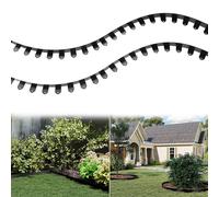 Froadp Lot de 10 bordures de pelouse flexibles en métal - 100 x 5 cm - Avec 50 piquets d'ancrage - Pour jardin, ferme, ferme - Noir