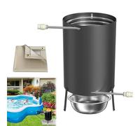 Froadp Lot de 2 chauffages de piscine avec feu - En acier inoxydable - Avec spirale chauffante et raccord de 32/38 mm - Pour piscine et piscine hors-sol - Noir