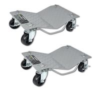 Froadp Lot de 2 crics de manœuvre en acier revêtu par pulvérisation - Pour voiture, camion, remorque - 500 kg par plate-forme - Argenté