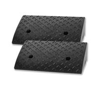 Froadp Lot de 2 rampes de bordure en caoutchouc pour véhicules, marches, portables, rampes de bordure pour fauteuils roulants, voitures, poussettes (noir)