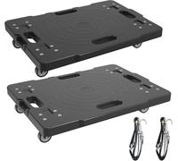 Froadp Lot de 2 roulettes de transport modulaires et extensibles - 52 x 39 cm - Roues pivotantes à 360° - Charge maximale : 150 kg - Noir