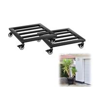 Froadp Lot de 2 roulettes pour plantes carrées de 30 cm avec 4 roulettes pivotantes - Support décoratif pour plantes de jardin en fer forgé - Pour l'extérieur et l'intérieur - Type A