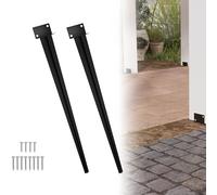 Froadp Lot de 2 supports de poteau à enfoncer - Manchons de sol galvanisés pour poteaux en bois - Avec pointe de 50 cm de long - Pour ancre, pergolas, clôtures, projets de jardin - Noir