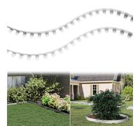 Froadp Lot de 5 bordures de pelouse flexibles - 100 x 5 cm (L x H) - En métal - Avec 25 piquets d'ancrage - Pour jardin, ferme, ferme - Argenté