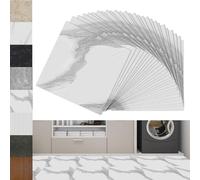 Froadp Lot de 54 dalles de sol autocollantes en PVC - 30 x 30 cm - Aspect carrelage - Pour salon, cuisine, balcon - Antidérapant et imperméable - Type 3 - 5,02 m²