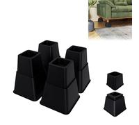 Froadp Lot de 8 rehausseurs de meubles - 10 cm + 15 cm de haut - Combi - Réhausseurs de table et de lit - Pieds de table - Réhausseurs de meubles et extension de pieds de table - Portables et sûrs