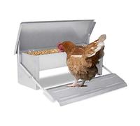 Froadp Mangeoire automatique en métal avec pieds anti-rats et couvercle étanche - Peut contenir jusqu'à 5 kg de nourriture - Pour volailles, canards, poules