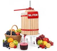 Froadp Manuel Pressoir à Fruit, Broyeuse à Fruits avec Bois Compressés et Filets de Pressage, Presse à Fruits de Table Hydraulique Extracteur pour Jus Vin Raisin Cidre pressé, Volume 18L