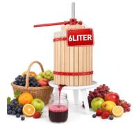 Froadp Manuel Pressoir à Fruit, Presse à Fruits de Table Hydraulique Extracteur pour Jus Vin Raisin Cidre pressé, Broyeuse à Fruits avec Bois Compressés et Filets de Pressage, Volume 6L