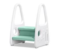 Froadp Marche Pied Enfant, Marchepied Escabeau à 2 Niveaux pour Bébés, Petit Tabouret Plastique de Sécurité pour Toilette Salle de Bain Chambre à Coucher (Vert Clair)