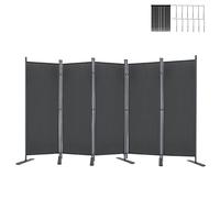 Froadp Paravent de séparation de pièce, 280 x 180 cm, 5 parties, séparateur de pièce, avec serre-câbles et clous, pour balcon, jardin, patio, salon (anthracite)
