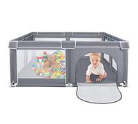 Froadp Parcs et Enclos pour Bébé Intérieur, Playpens Pliable pour Enfants, Barrière de Sécurité avec Filet Respirant et Base Antidérapante, Centre d'Activité Mobile Grille de Protection (200x180x68cm)