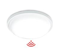 Froadp Plafonnier LED 15W avec capteur, lampe de plafond avec détecteur de mouvement, panneau lumineux moderne, lampe de plafond ronde pour balcon chambre d'enfant porche couloir garage (Ø22cm, blanc