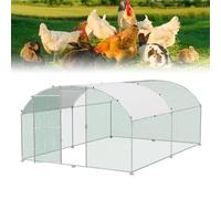 Froadp Poulailler - 3 x 4 m - En métal galvanisé - Avec protection solaire - Toit et porte verrouillable - Pour poules, volailles, lapins
