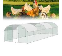 Froadp Poulailler - 3 x 8 m - En métal galvanisé - Avec protection solaire - Toit et porte verrouillable - Pour poules, volailles, lapins
