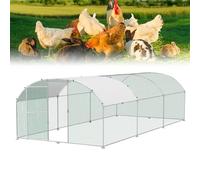 Froadp Poulailler 3x6m en Métal Galvanisé Enclos Libre avec Protection Solaire, Toit et Porte Verrouillable, Enclos Poulailler pour Poules, Volaille, Lapins