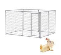 Froadp Poulailler d'extérieur - 250 x 200 x 150 cm - Avec porte verrouillable - En acier galvanisé - Pour poules et volailles