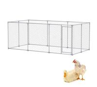Froadp Poulailler d'extérieur 400 x 200 x 150 cm avec porte verrouillable en acier galvanisé, enclos pour poules, volailles