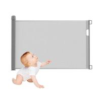 Froadp PVC Barriere de Securite Retractable, Barriere Animaux, Barrière de Sécurité Escalier pour Enfants, Grilles de Porte Barrières pour Chiens, Porte D'escalier (0-150cm, Gris)
