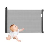 Froadp PVC Barriere de Securite Retractable, Barriere Animaux, Barrière de Sécurité Escalier pour Enfants, Grilles de Porte Barrières pour Chiens, Porte D'escalier (0-150cm, Noir)