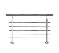 Froadp Rampe d'escalier robuste en acier inoxydable de 150 cm avec 2 poteaux de sécurité pour l'intérieur et l'extérieur - Parapet pour escaliers, balcon, patio, terrasses, entrées de jardin (5