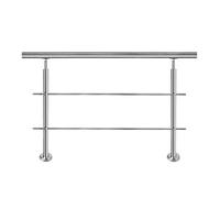 Froadp Rampe d'escalier robuste en acier inoxydable de 200 cm avec 2 poteaux - Kit de garde-corps pour intérieur et extérieur - Parapet pour escaliers, balcon, patio, terrasses, entrées de jardin (2