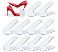 Froadp Range-Chaussures Réglables Lot de 10 Porte-chaussures Antidérapant Double Couche PP Racks 3 Hauteur Réglable Ensemble de Rangement pour Chaussures peu Encombrant(Blanc)