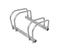 Froadp Râtelier Vélos en Acier pour 2 Vélos, Support de Rangement Vélo Antirouille et peu Encombrant, Porte Vélos Fixation au sol, Support de Stationnement Jusqu'à 2 Sièges, Color Argent