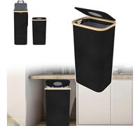 Froadp Récipient de collecte de bouteilles consignées - 97 l - Noir - Récipient de rangement vide pour la cuisine et le rangement - Grandes bouteilles consignées